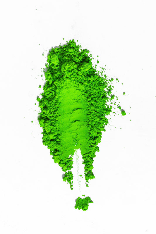 Bright green matcha powder — the natural alternative to coffee