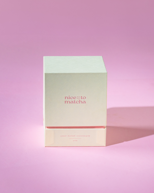 Jo Malone London x Nice To Matcha ceremonial matcha — branded outer box, South Africa